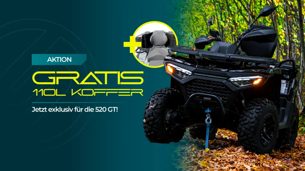 SPORTIVA 520 GT ATV in Black Stars mit gratis 110 Liter Heckkoffer Aktion